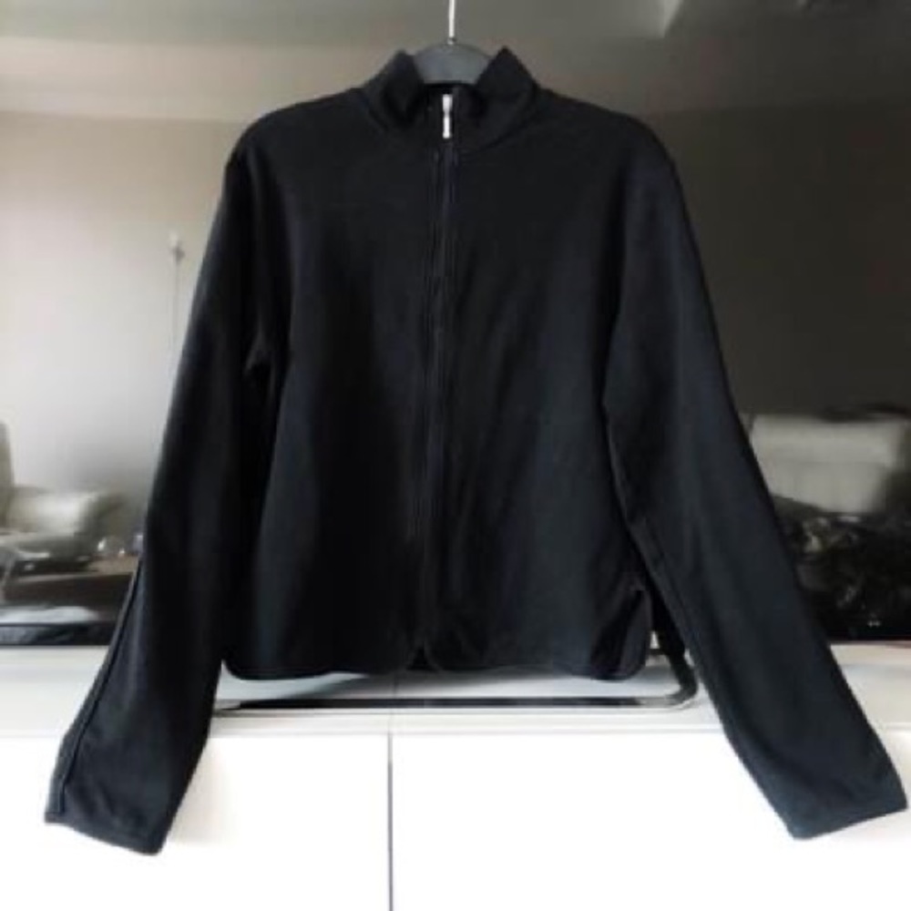 La Vie En Rose Size Large Black Zip Up Jacket